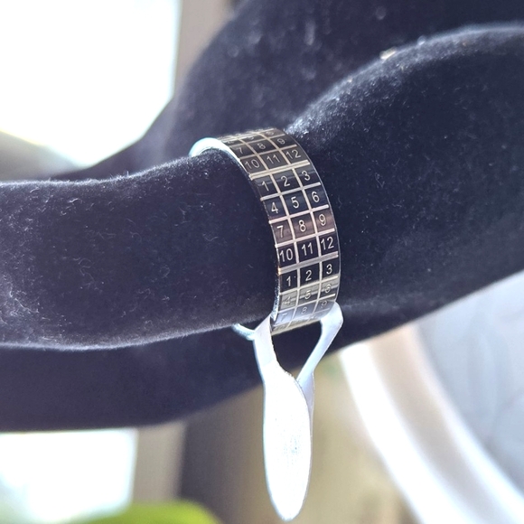 Sequential Numeric Designed Ring in Stainless Steel - Size 9 - Picture 3 of 5